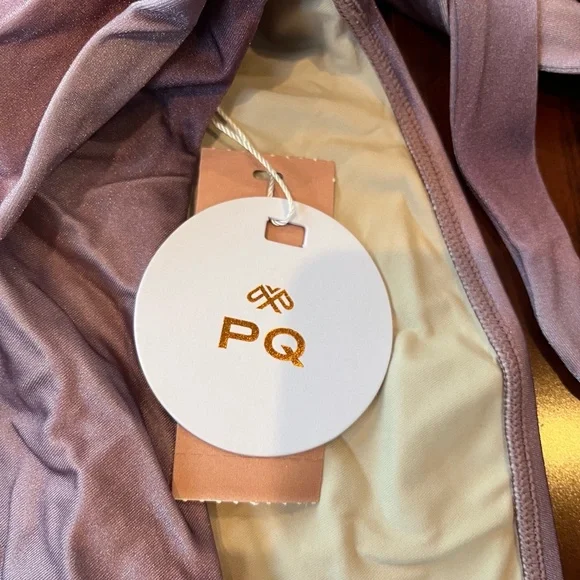 New NWT PQ Purple Alex One-Piece Swimsuit Tie Straps Ombre Swim Size Large - Picture 2 of 6